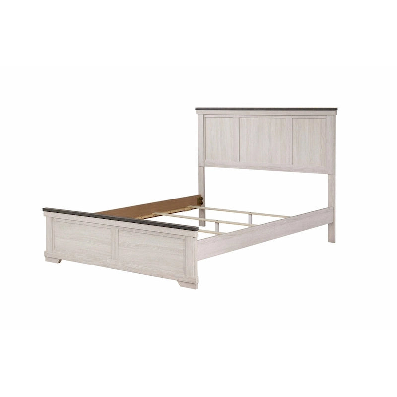 Ensemble de chambre à coucher Candra 6 pièces, panneaux crème et marron