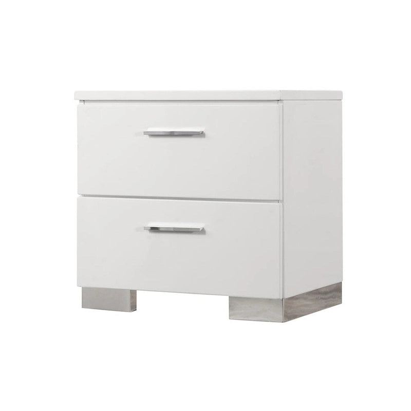 Ensemble de chambre à coucher August blanc brillant 6 pièces
