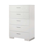 Ensemble de chambre à coucher August blanc brillant 6 pièces