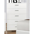 Ensemble de chambre à coucher August blanc brillant 6 pièces