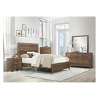 Ensemble de chambre à coucher moderne rustique marron Tabina 3 pièces