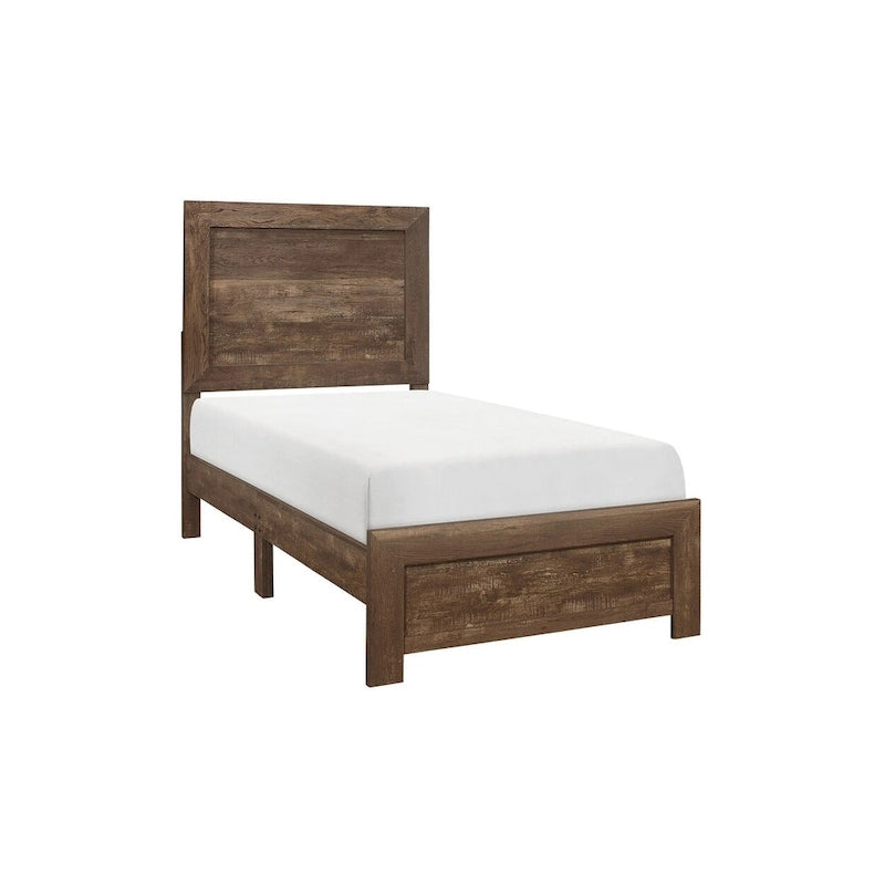 Ensemble de chambre à coucher moderne rustique marron Tabina 3 pièces