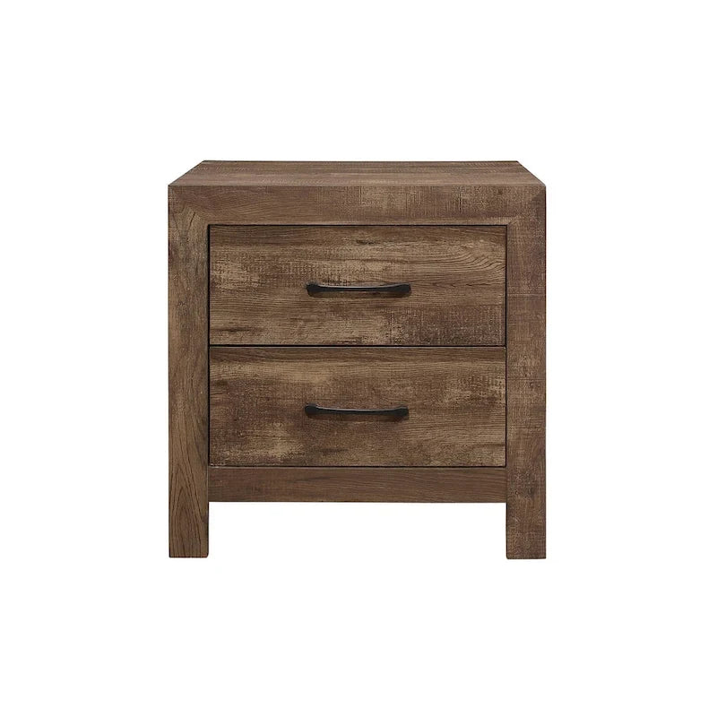 Ensemble de chambre à coucher moderne rustique marron Tabina 3 pièces