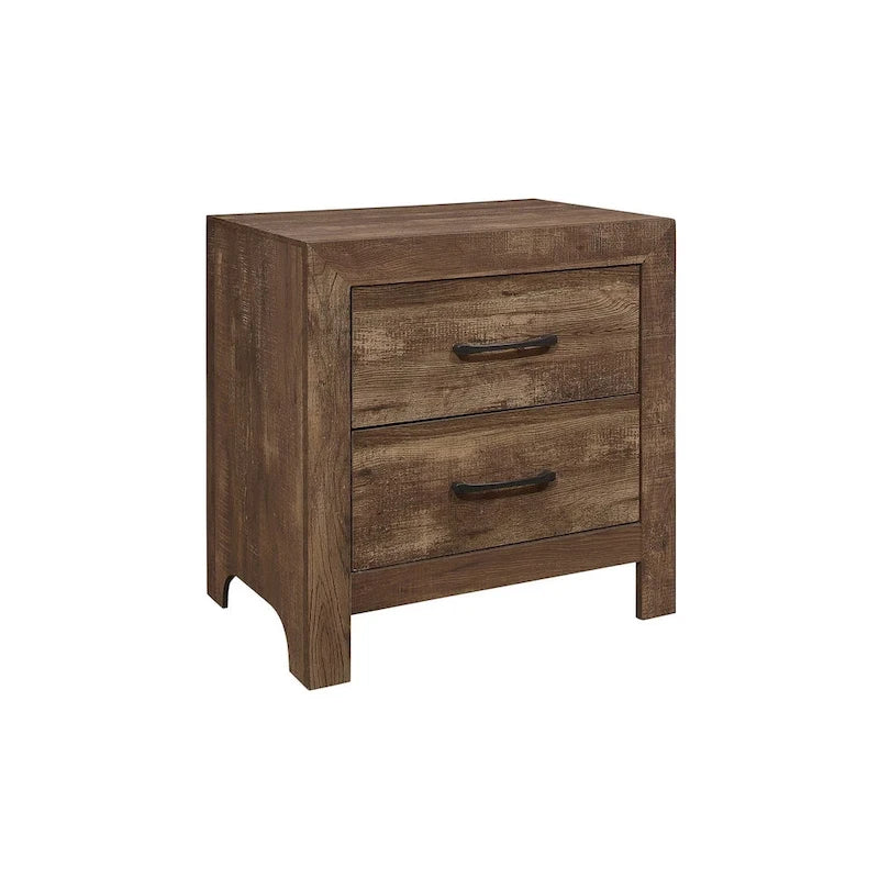 Ensemble de chambre à coucher moderne rustique marron Tabina 3 pièces