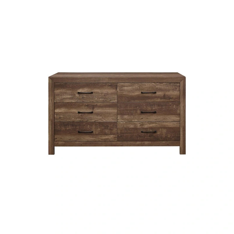 Ensemble de chambre à coucher moderne rustique marron Tabina 3 pièces