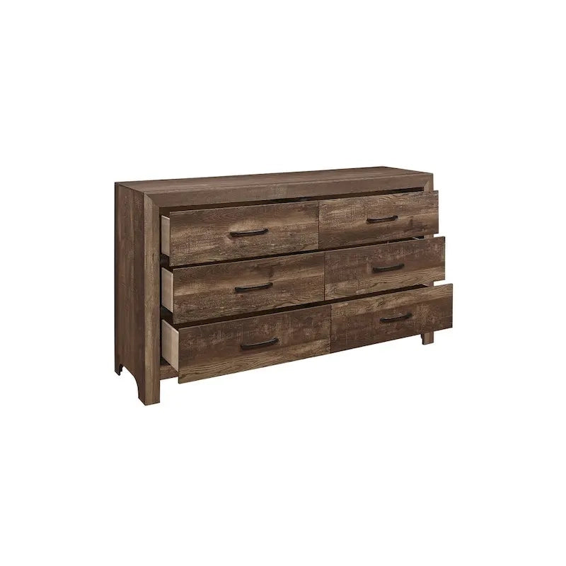 Ensemble de chambre à coucher moderne rustique marron Tabina 3 pièces