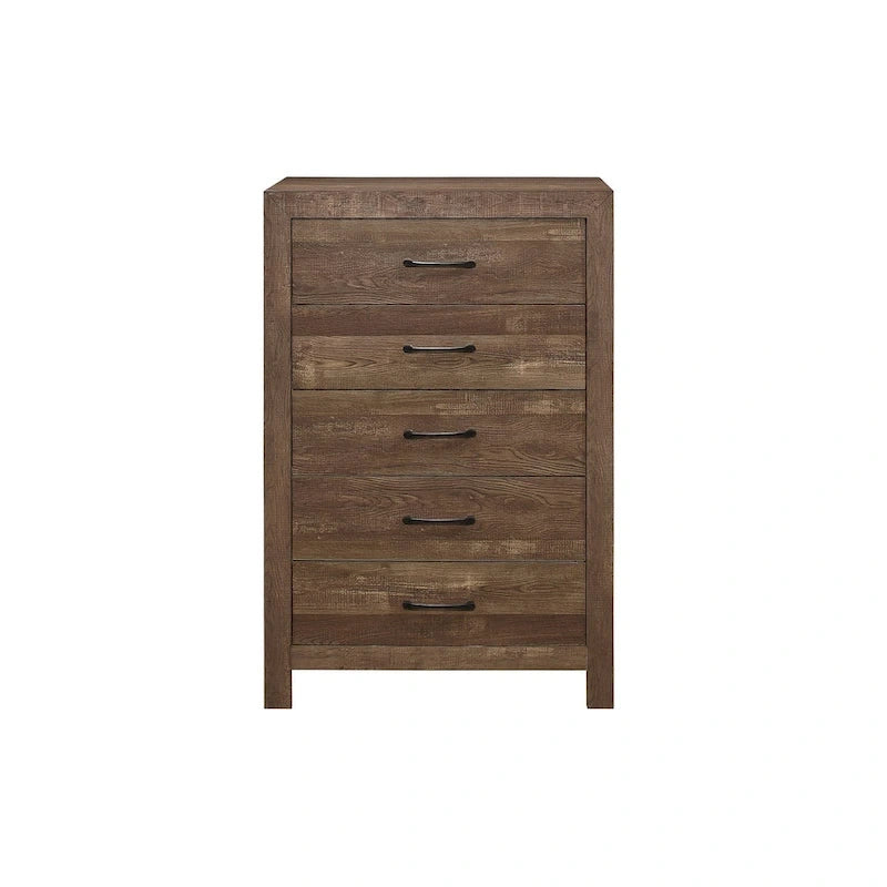 Ensemble de chambre à coucher moderne rustique marron Tabina 3 pièces