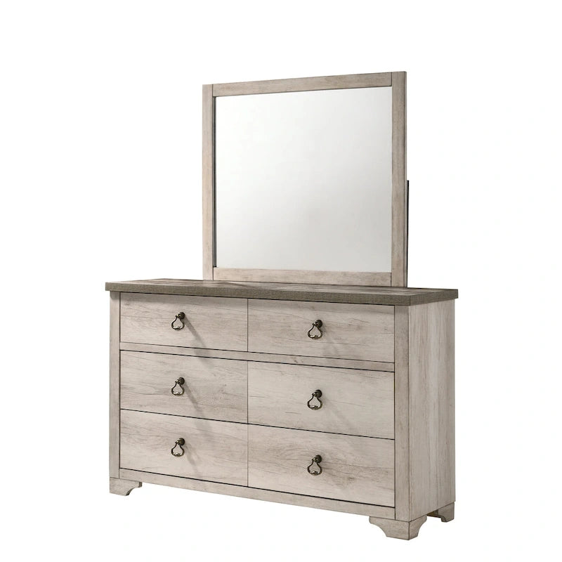 Ensemble de chambre à coucher rustique Anallese 5 pièces en bois flotté