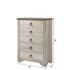 Ensemble de chambre à coucher rustique Anallese 5 pièces en bois flotté