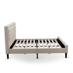 Ensemble de chambre King avec 1 lit et une table de chevet couleur crème brossée - Lit en lin beige brume (option pièces)