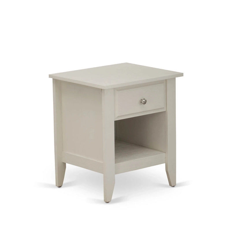 Ensemble de chambre King avec 1 lit et une table de chevet couleur crème brossée - Lit en lin beige brume (option pièces)