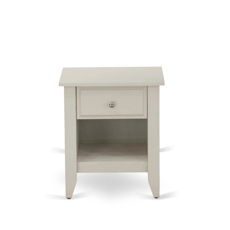 Ensemble de chambre King avec 1 lit et une table de chevet couleur crème brossée - Lit en lin beige brume (option pièces)