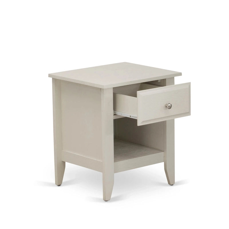 Ensemble de chambre King avec 1 lit et une table de chevet couleur crème brossée - Lit en lin beige brume (option pièces)