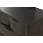 Ensemble de lit Roundhill Furniture Belani à panneaux de bois, comprenant un lit, une commode, un miroir, deux tables de chevet et un chiffonnier, couleur expresso