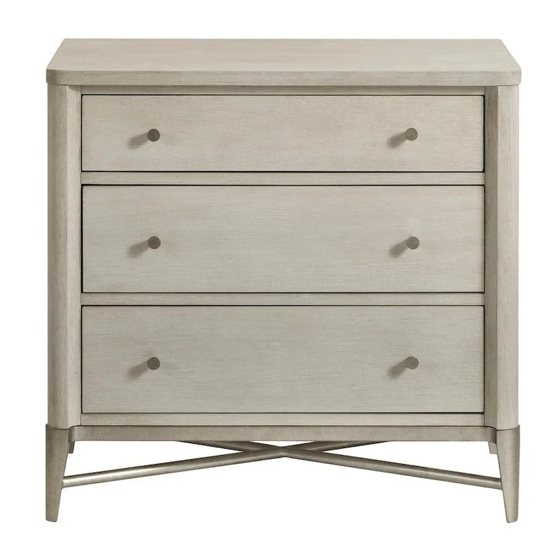 Ensemble de chambre à coucher Roundhill Furniture Mantalia en bois massif, comprenant un lit à panneaux, une commode, un miroir, deux tables de chevet et un banc, couleur champagne.