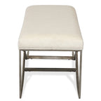Ensemble de chambre à coucher Roundhill Furniture Mantalia en bois massif, comprenant un lit à panneaux, une commode, un miroir, deux tables de chevet et un banc, couleur champagne.