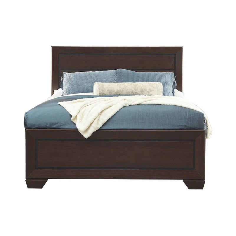 Ensemble de chambre à coucher Oatfield Dark Cocoa 5 pièces avec 2 tables de chevet