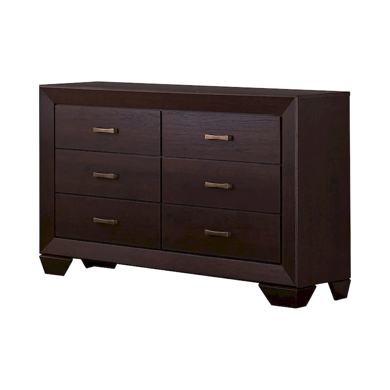 Ensemble de chambre à coucher Oatfield Dark Cocoa 5 pièces avec 2 tables de chevet