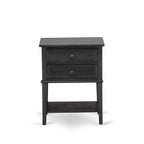Ensemble de chambre à coucher 2 pièces King avec lit et table de chevet noire brossée - Cuir PU marron foncé et pieds noirs (taille de lit au choix)