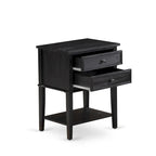Ensemble de chambre à coucher 2 pièces King avec lit et table de chevet noire brossée - Cuir PU marron foncé et pieds noirs (taille de lit au choix)