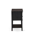 Ensemble de chambre à coucher 2 pièces King avec lit et table de chevet noire brossée - Cuir PU marron foncé et pieds noirs (taille de lit au choix)
