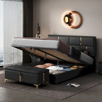 Ensemble de chambre à coucher 2 pièces, lit plateforme rembourré Queen Size