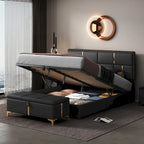 Ensemble de chambre à coucher 2 pièces, lit plateforme rembourré Queen Size