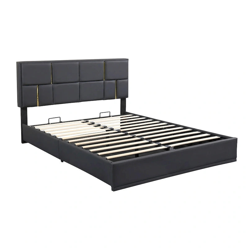 Ensemble de chambre à coucher 2 pièces, lit plateforme rembourré Queen Size
