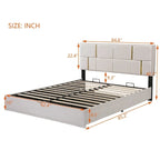 Ensemble de chambre à coucher 2 pièces, lit plateforme rembourré Queen Size
