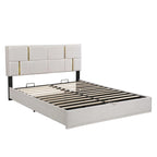 Ensemble de chambre à coucher 2 pièces, lit plateforme rembourré Queen Size