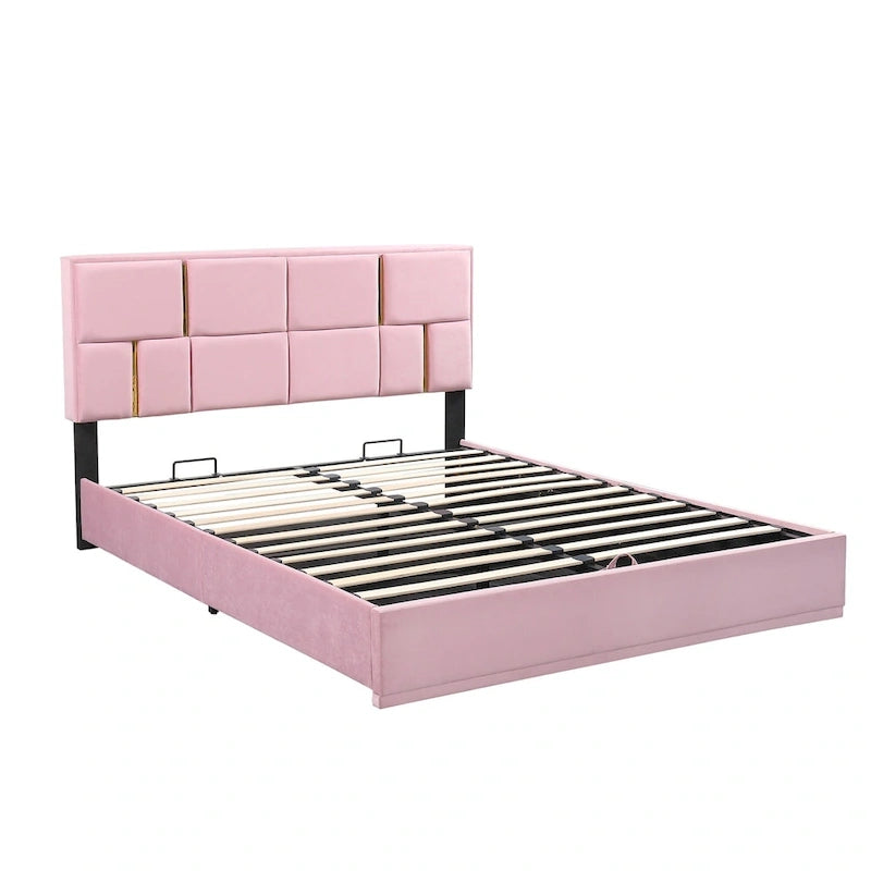 Ensemble de chambre à coucher 2 pièces, lit plateforme rembourré Queen Size