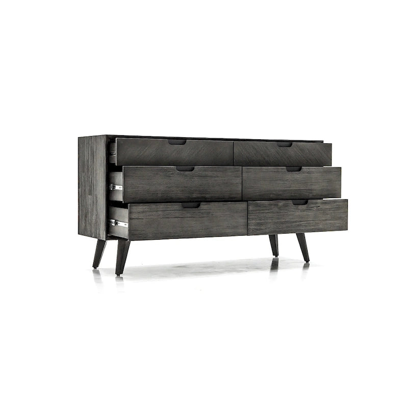 Ensemble de chambre à coucher Mohave 4 pièces en acacia avec commode et tables de chevet
