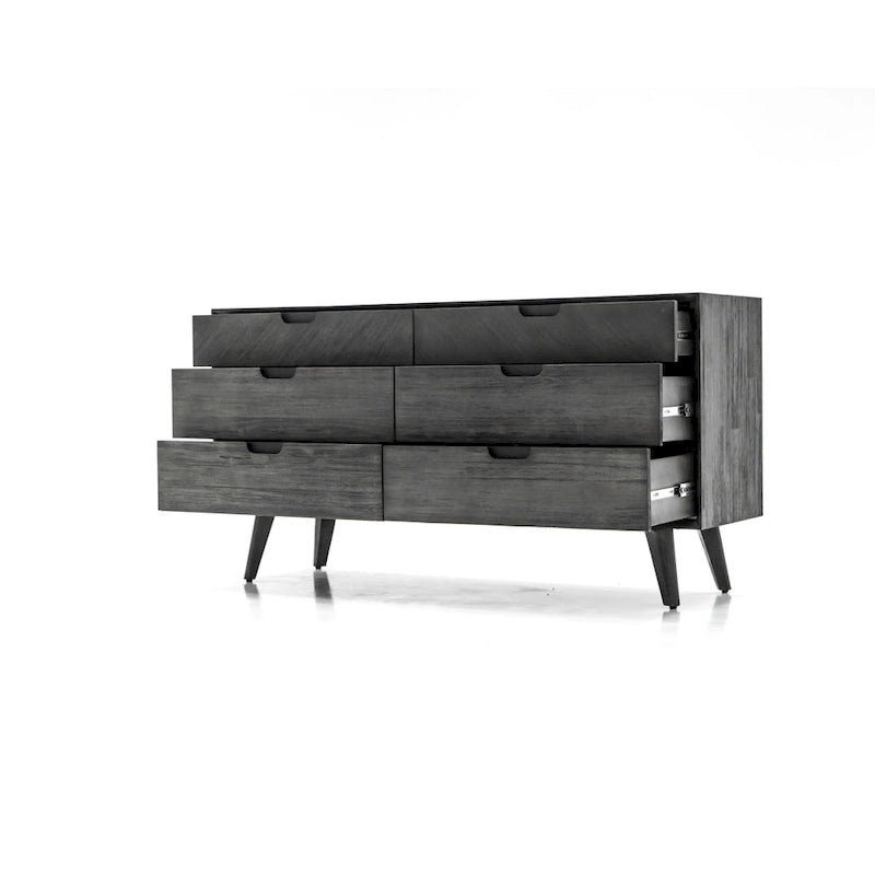 Ensemble de chambre à coucher Mohave 4 pièces en acacia avec commode et tables de chevet