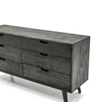 Ensemble de chambre à coucher Mohave 4 pièces en acacia avec commode et tables de chevet