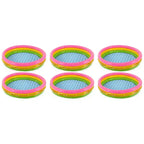 Intex Sunset Glow 58 x 13 Inflatable Vinyl Toddler 3-Ring Colorful Backyard Kids Splash Pool for Children 2+ Years Old, 6 Pack, Multicolor