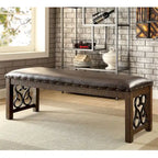 Banc de salle à manger en similicuir traditionnel