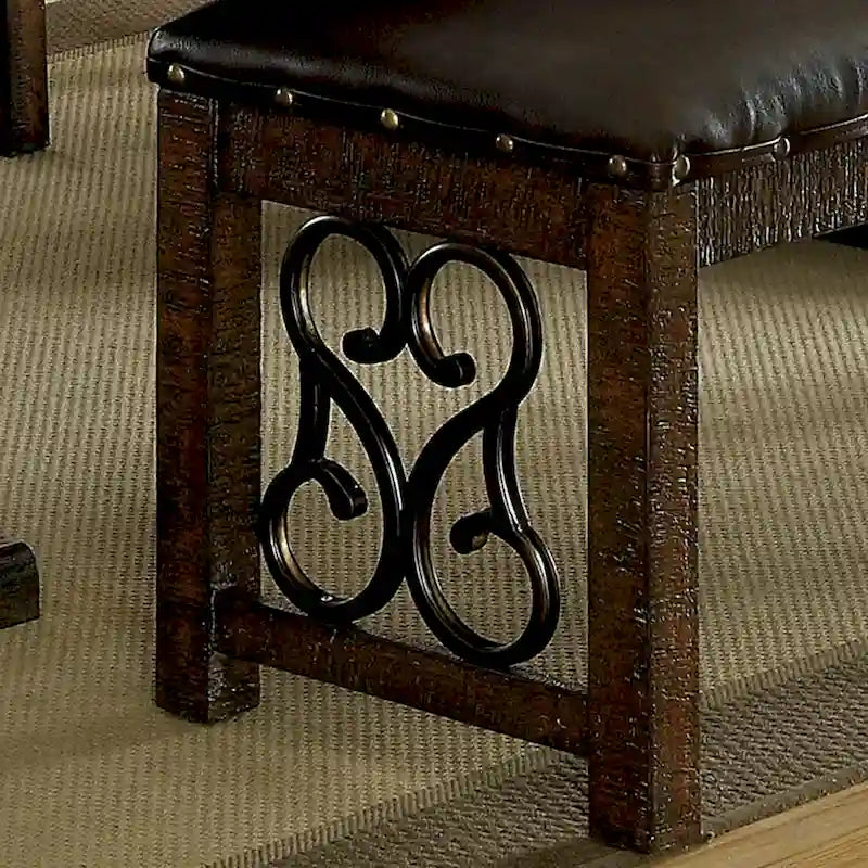 Banc de salle à manger en similicuir traditionnel