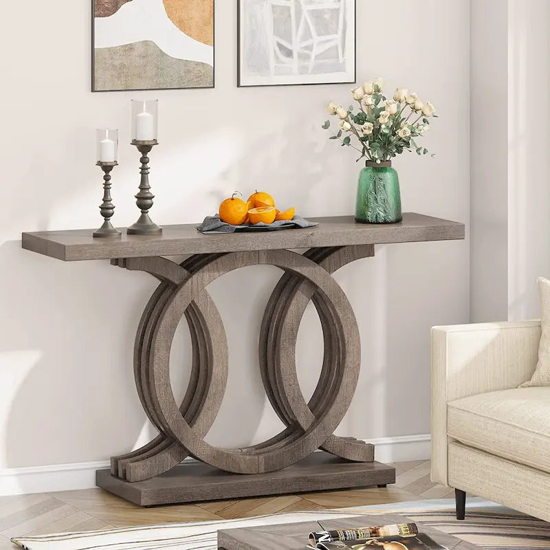 Console de ferme de 55 pouces avec base géométrique