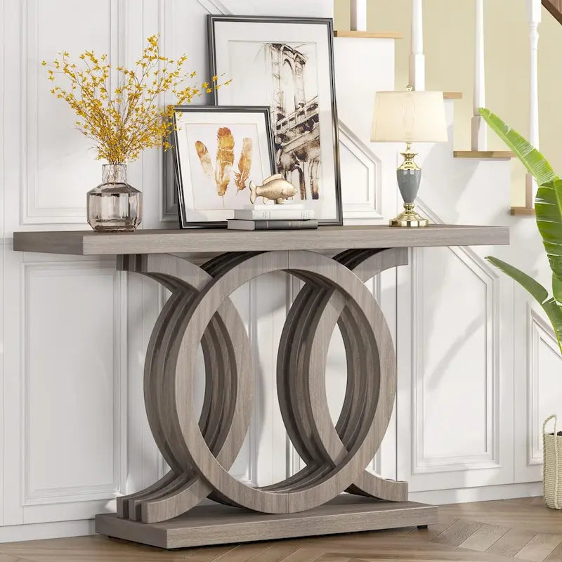 Console de ferme de 55 pouces avec base géométrique