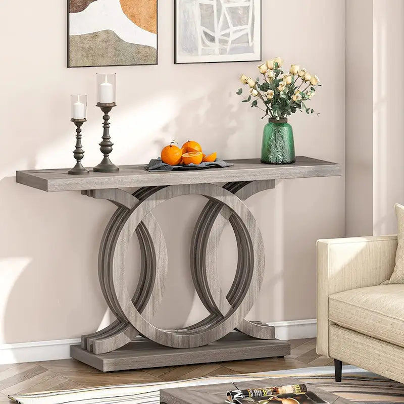 Console de ferme de 55 pouces avec base géométrique