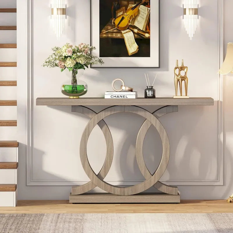 Console de ferme de 55 pouces avec base géométrique