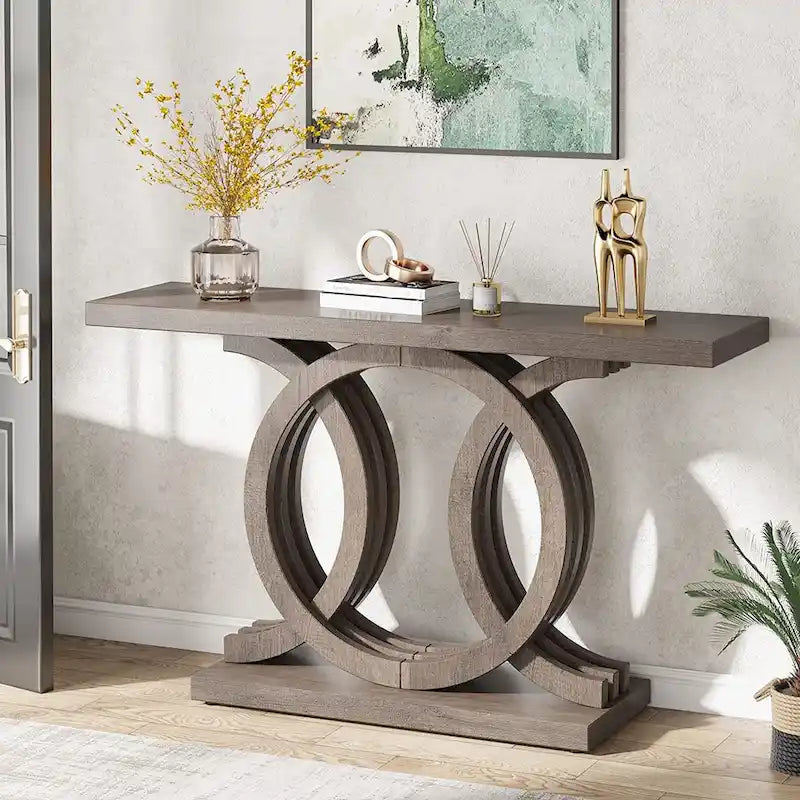 Console de ferme de 55 pouces avec base géométrique