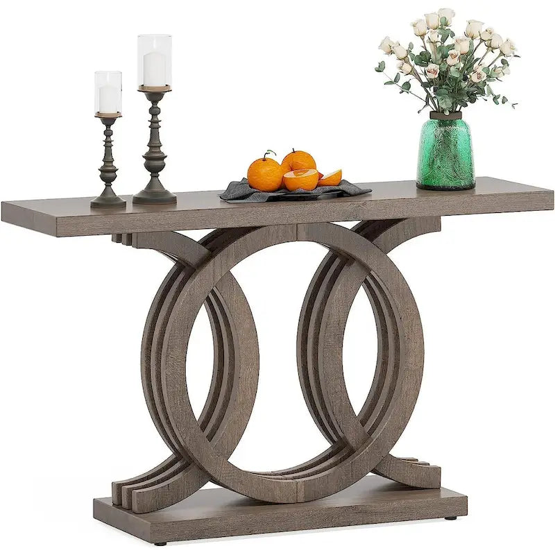 Console de ferme de 55 pouces avec base géométrique