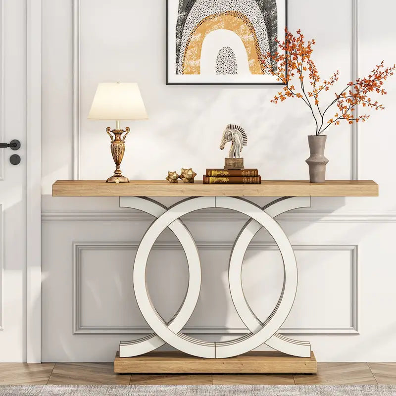 Console de ferme de 55 pouces avec base géométrique