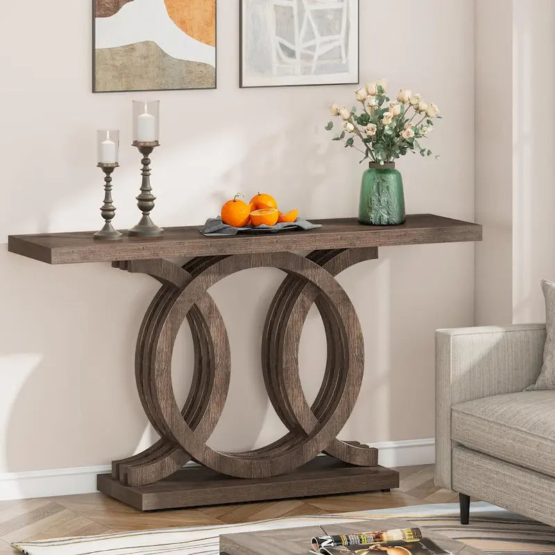 Console de ferme de 55 pouces avec base géométrique