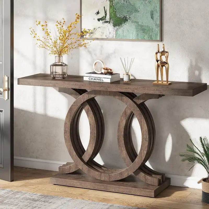Console de ferme de 55 pouces avec base géométrique