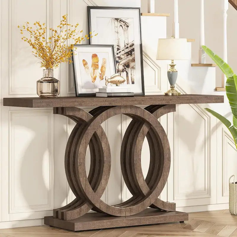 Console de ferme de 55 pouces avec base géométrique