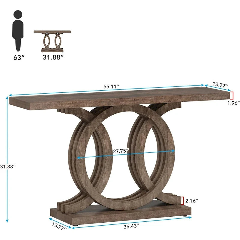 Console de ferme de 55 pouces avec base géométrique