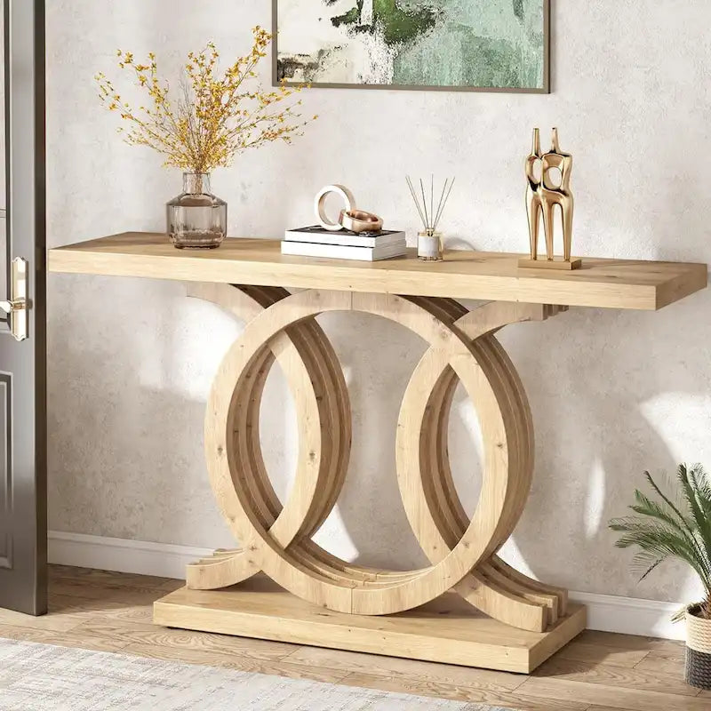 Console de ferme de 55 pouces avec base géométrique