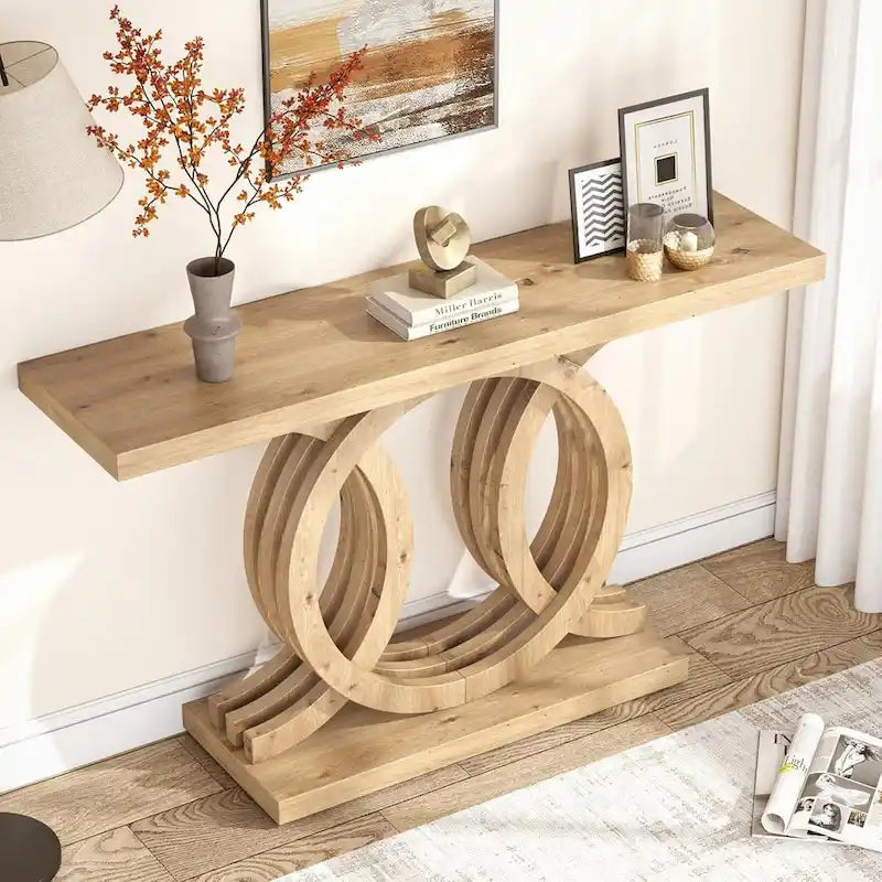 Console de ferme de 55 pouces avec base géométrique